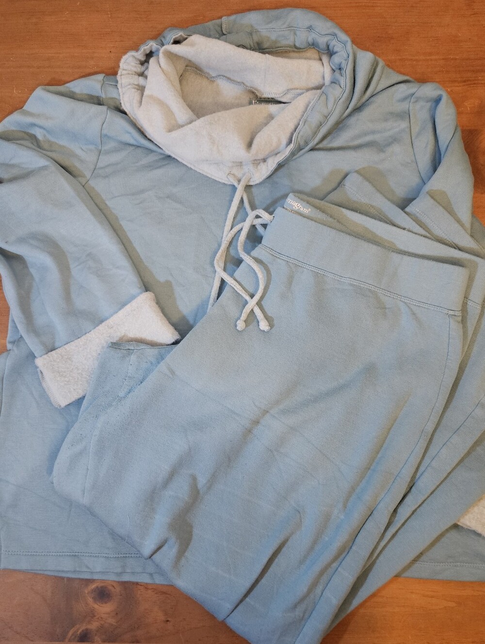 Pajamagram World's Softest Pajamas Women Cowl Neck Long Pants Light Blue Size XL